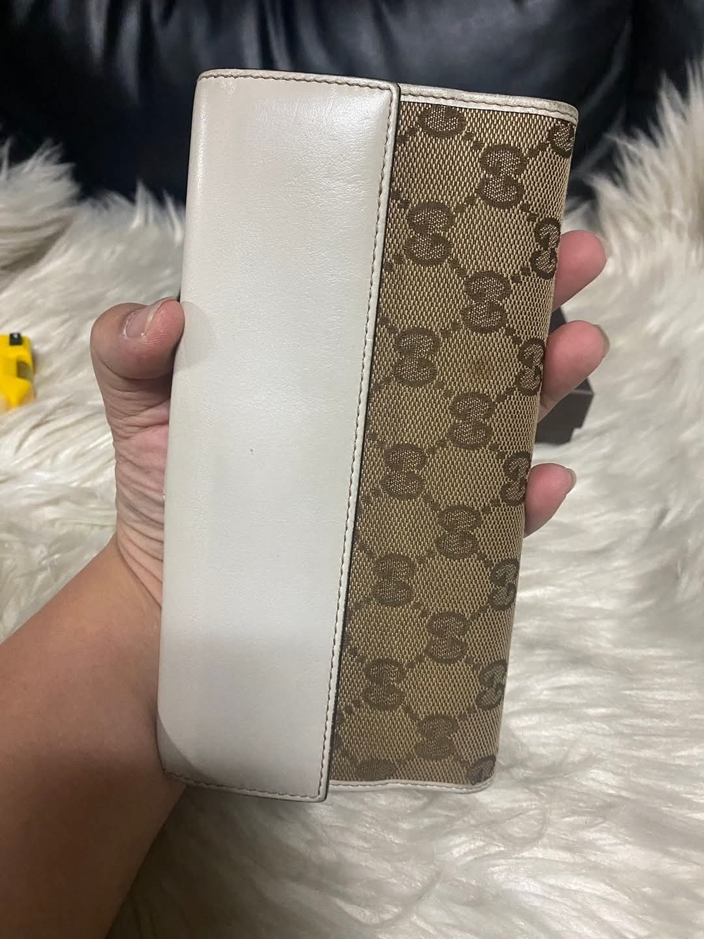 ❣️Gucci Beige GG Canvas Continental Wallet with White Trim❣️ - Picture 4 of 16